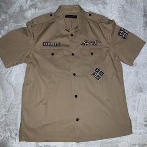 Louis vuttion x fragment mens button down short sleeve
